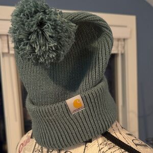 Carhartt Women's Teal Knit Pom Beanie